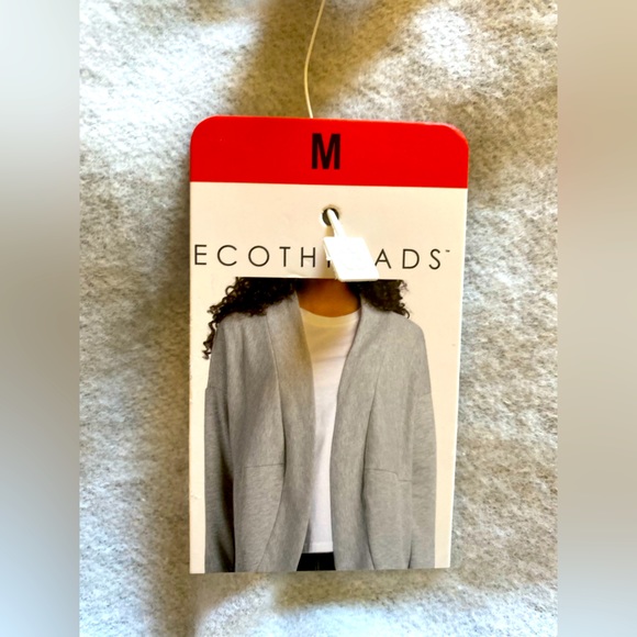 ECOTHREADS 🩶GRAY🩶 FLEECE CARDIGAN OPEN FRONT SIZE MEDIUM 🌟NWT🌟 - Picture 8 of 15